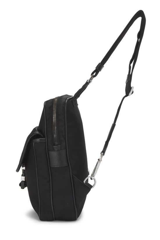Black Nylon Logo Buckle Sling Bag, , large image number 2
