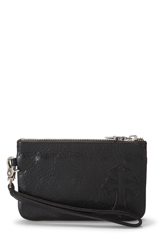 Pre-Owned Black Leather Cross Wristlet QZA8OD1LKB000