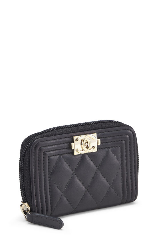 Chanel Zip Coin Purse Quilted Caviar Gold-tone Black in Caviar