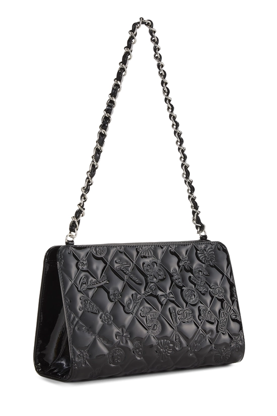 Black Patent Leather Lucky Charms Shoulder Bag Small, , large image number 1