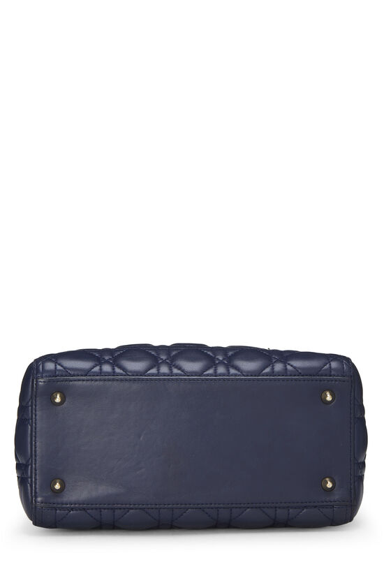 Navy Cannage Quilted Lambskin Lady Dior Medium, , large image number 5