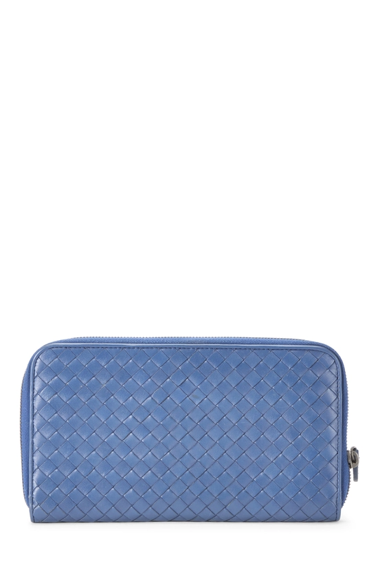 Blue Intrecciato Zip Around Wallet, , large image number 2