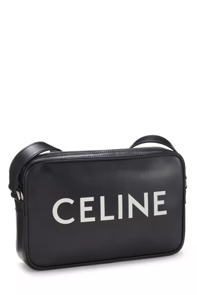 Black Calfskin Logo Messenger Medium, , large
