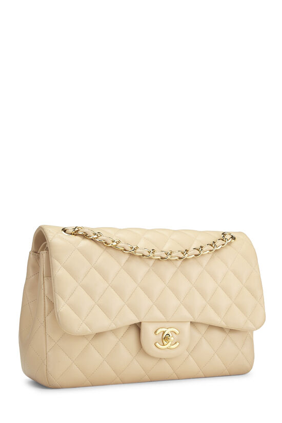 Beige Quilted Lambskin New Classic Double Flap Jumbo, , large image number 2