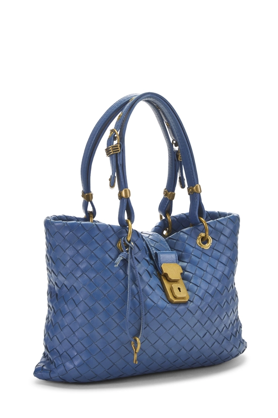Blue Intrecciato Capri Tote Small, , large image number 1