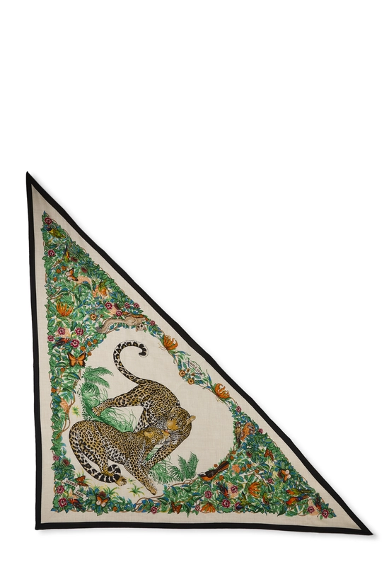 Black & Multicolor 'Jungle Love' Triangle Scarf 140, , large image number 0