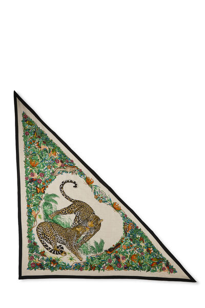 Black & Multicolor 'Jungle Love' Triangle Scarf 140