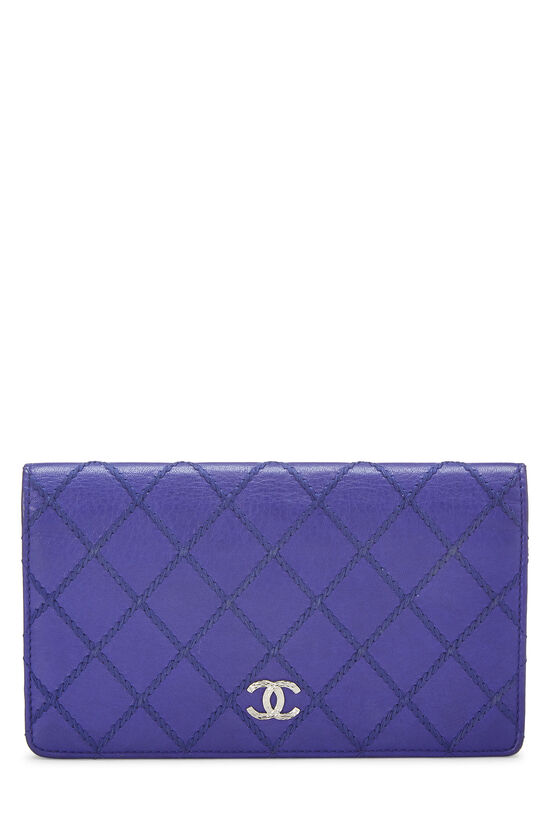 Purple Calfskin Ultra Stitch Continental Wallet, , large image number 1