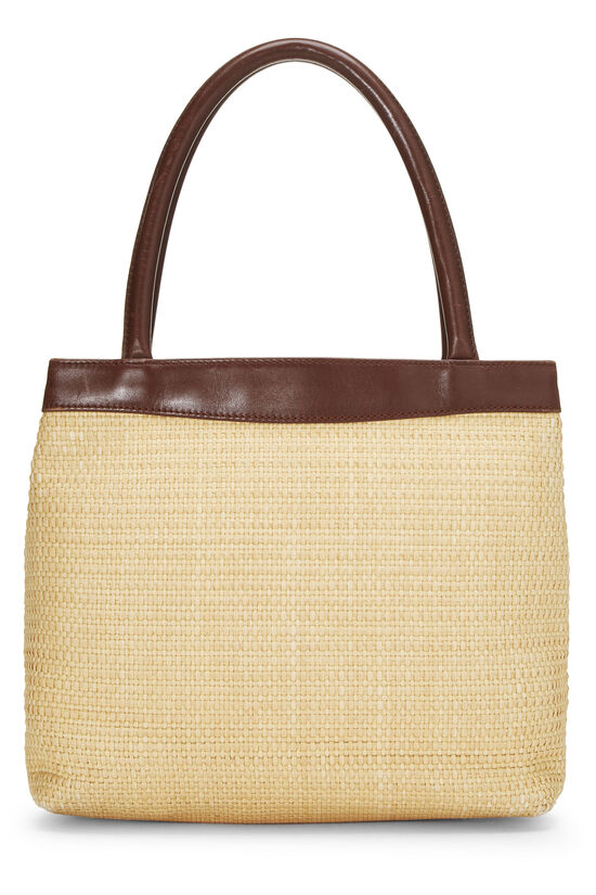 Natural Raffia 'CC' Tote, , large image number 3