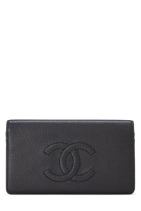 Black Calfskin Luxe Ligne Long Wallet, , large image number 0