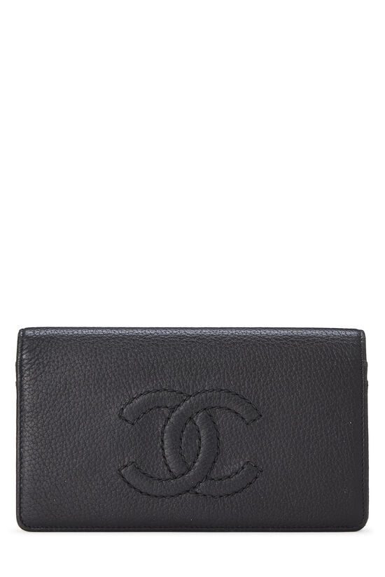 Black Calfskin Luxe Ligne Long Wallet, , large image number 0