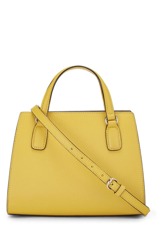 Yellow Grained Leather Soho Handbag, , large image number 3