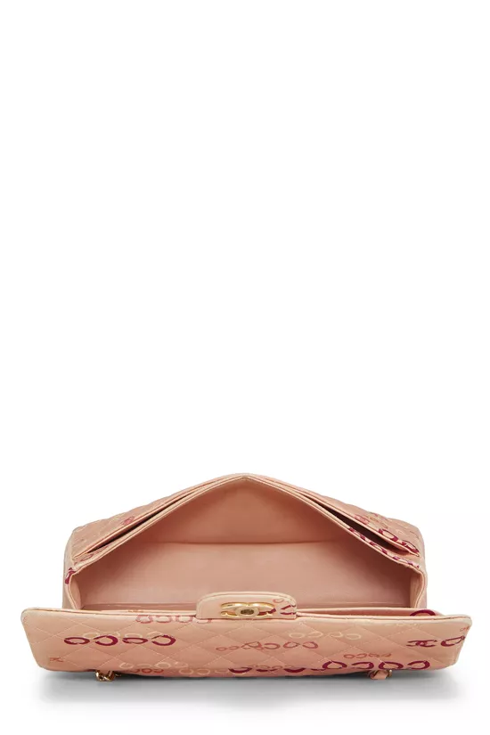 Pink Quilted Canvas Coco Classic Double Flap Medium, , large image number 5