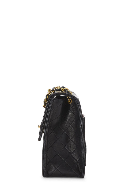 Black Quilted Lambskin Trapezoid Bag, , large image number 2