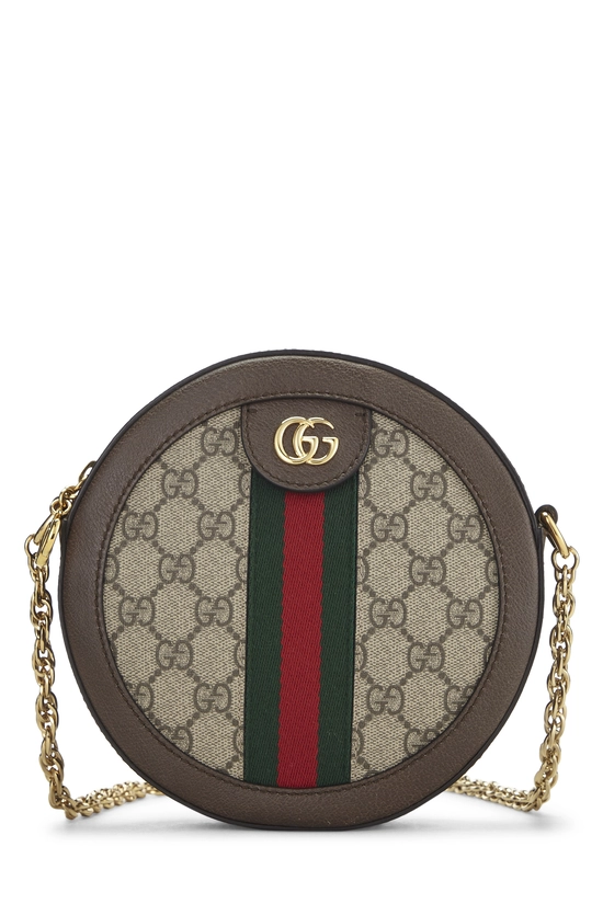 Brown GG Supreme Ophidia Round Shoulder Bag Mini, , large image number 0