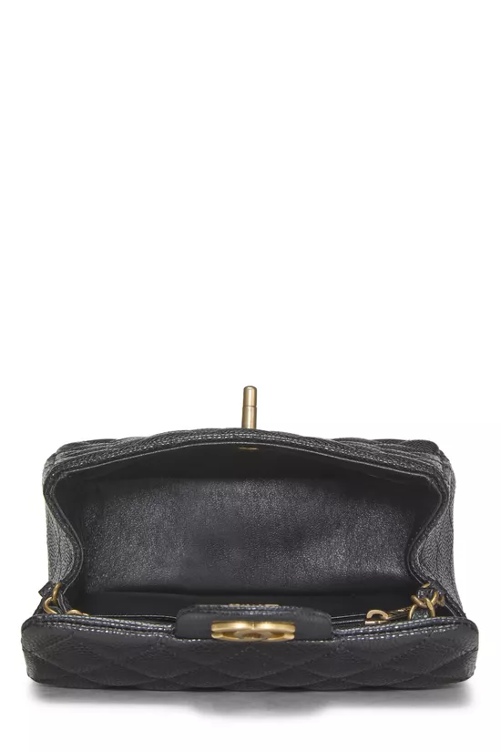 Black Quilted Caviar Square Flap Mini, , large image number 5