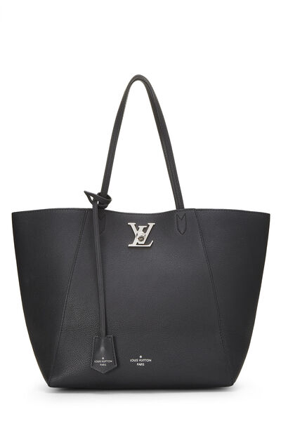 Black Leather Lock Me Cabas