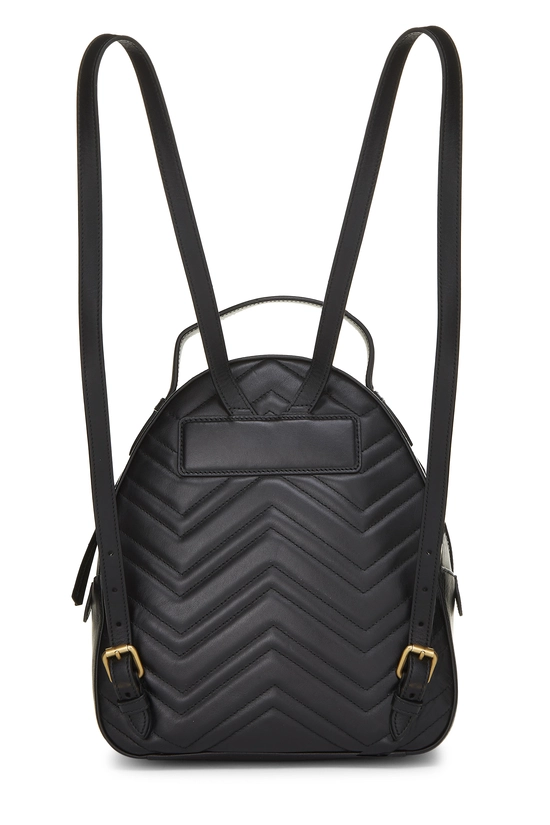 Black Leather GG Marmont Backpack, , large image number 3
