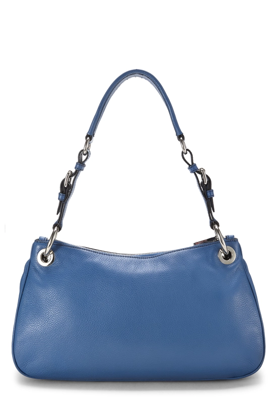 Blue Vitello Daino Shoulder Bag Small, , large image number 3