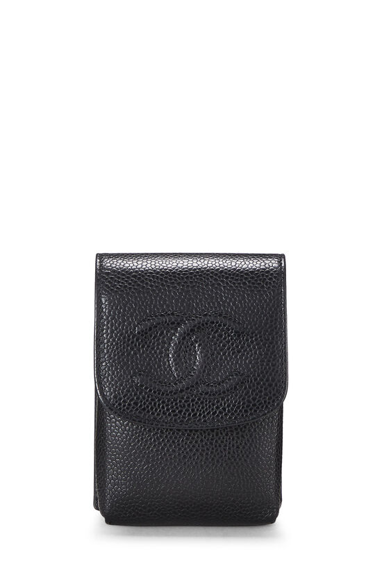 Chanel Black Caviar 'CC' Cigarette Case Q6A0OM0FKB007