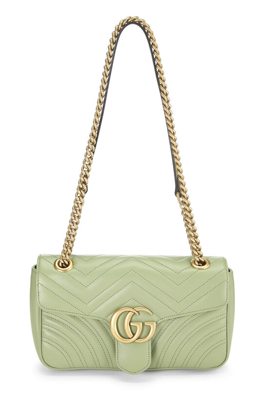 Green Leather Torchon GG Marmont Shoulder Bag Small, , large image number 0