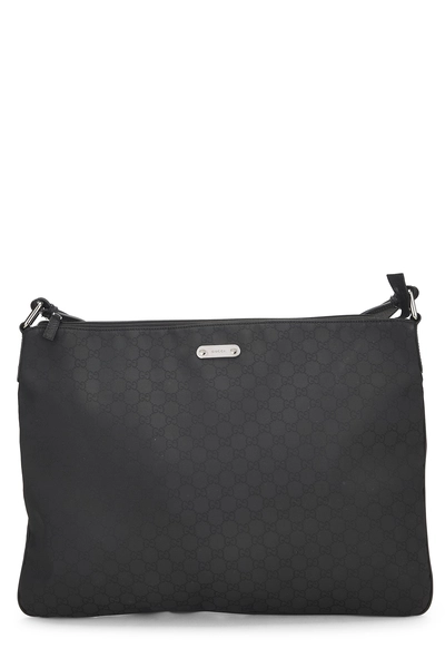 Gucci Black GG Nylon Flat Messenger Large