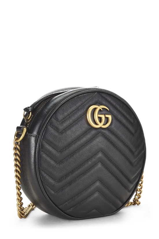 Black Leather GG Marmont Shoulder Bag Mini, , large image number 1