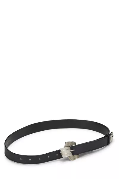 Black Leather Belt, , large