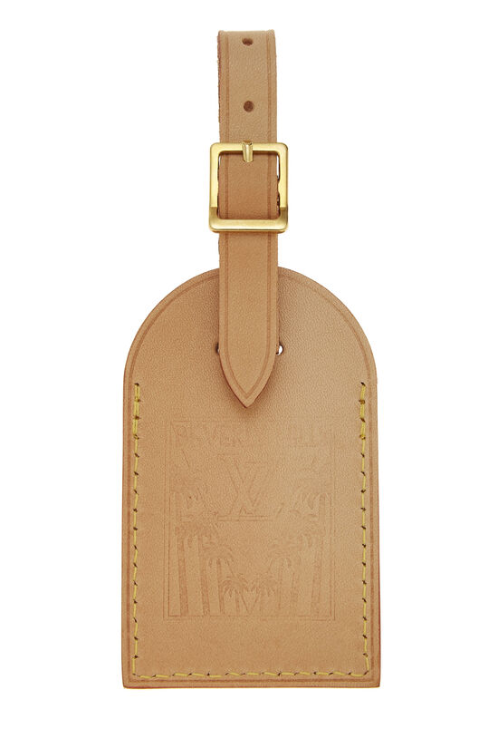 Beige Vachetta Leather Beverly Hills Luggage Tag, , large image number 0