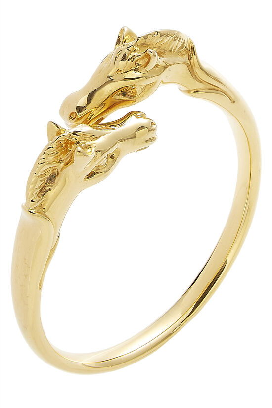 Gold Double Horse Head Bracelet, , large image number 1