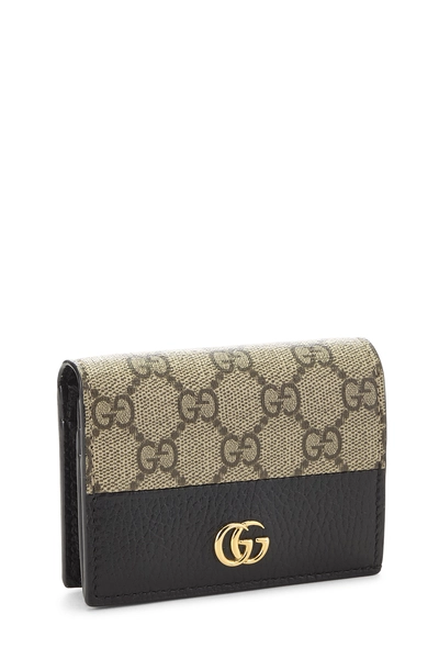 Black Original GG Supreme Canvas Marmont Card Case, , large