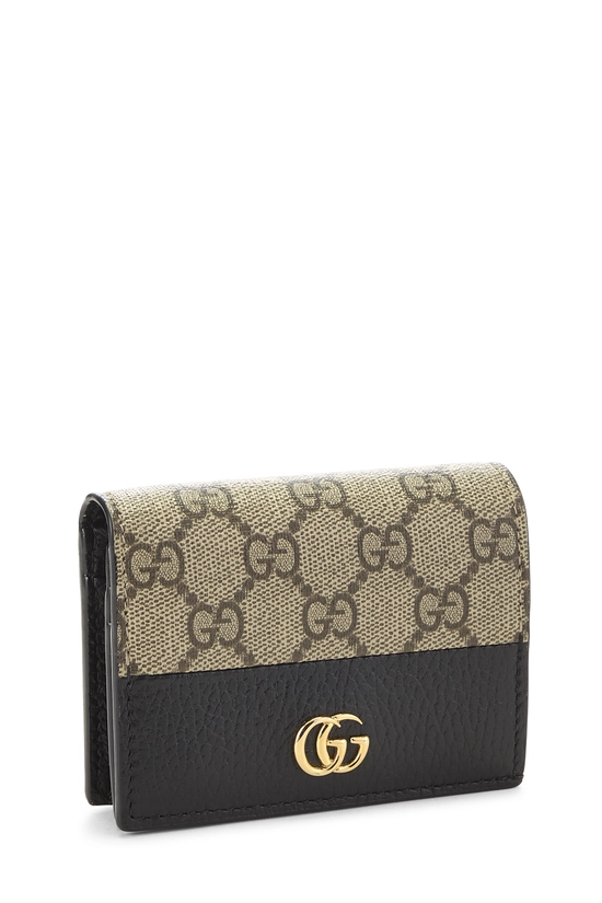 Black Original GG Supreme Canvas Marmont Card Case, , large image number 1