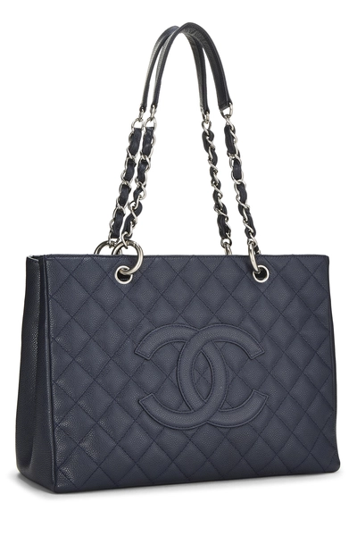 Chanel Navy Quilted Caviar Grand Shopping Tote (GST) — photo 2