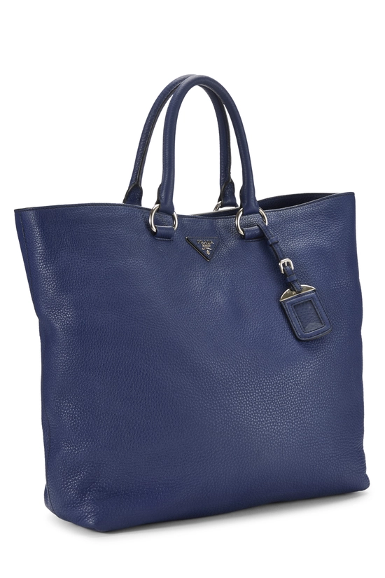 Blue Vitello Daino Shopping Tote Large, , large image number 1