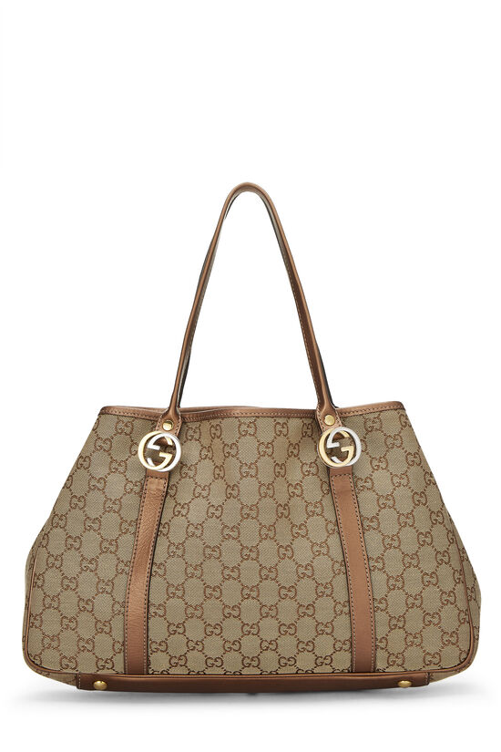Bronze Original GG Canvas Twins Tote, , large image number 0