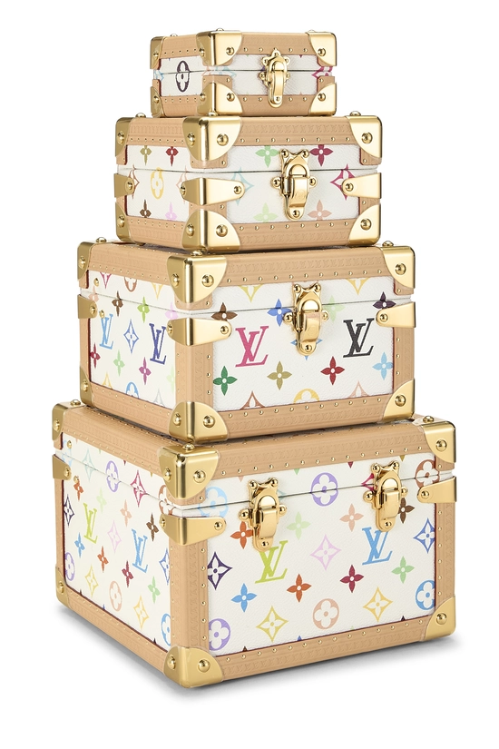 Takashi Murakami x Louis Vuitton White Monogram Multicolore Trunk Set, , large image number 0