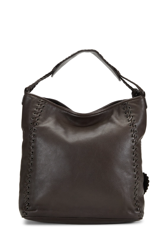 Brown Leather Ethnic Hobo Bag, , large image number 3