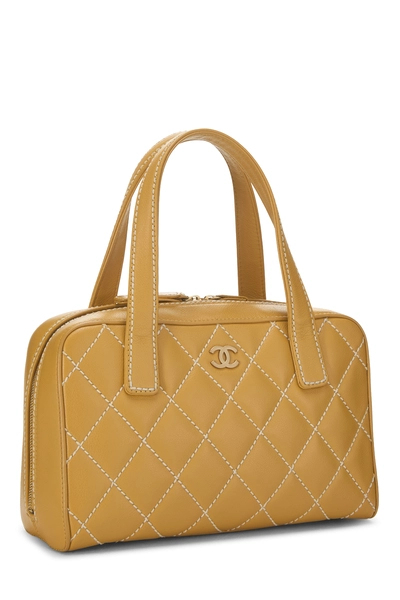 Yellow Leather Wild Stitch Boston Bag Small, , large