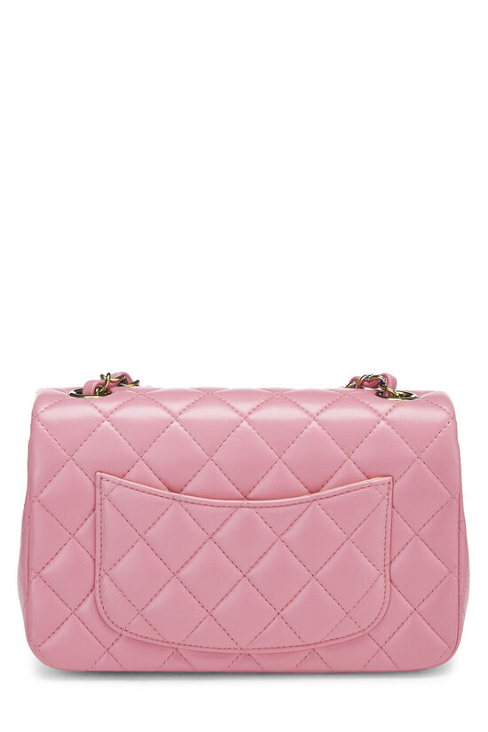 Pink Quilted Lambskin Rainbow Rectangular Flap Mini, , large image number 4