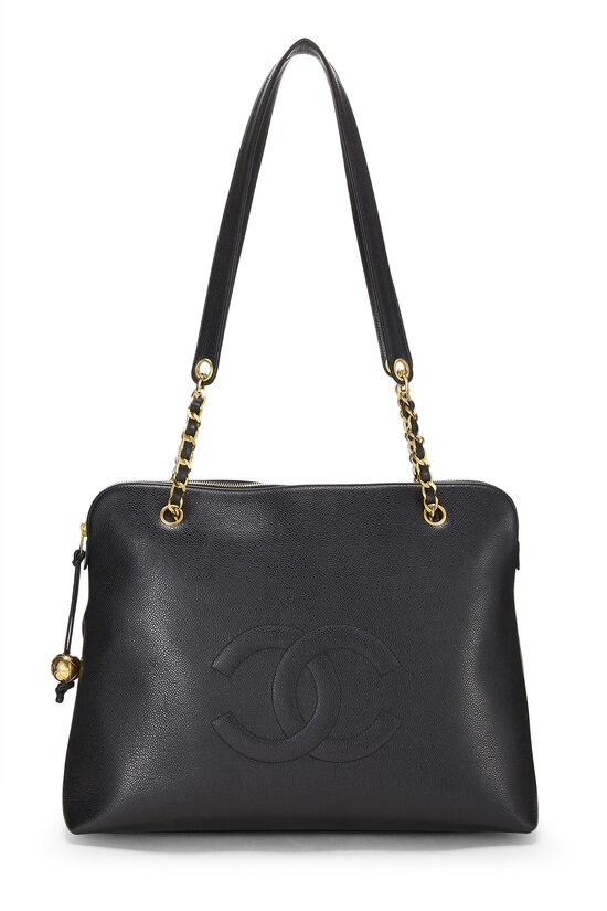 chanel vintage leather tote large