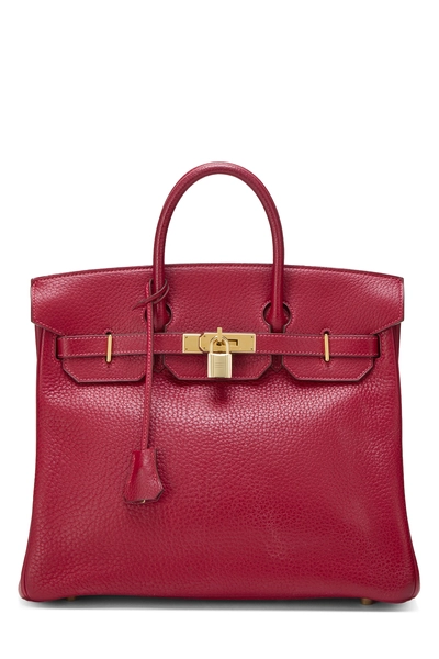 Rouge Vif Fjord Haut &agrave; Courroies "HAC" Birkin 32cm