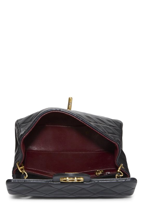 Black Quilted Lambskin Half Flap Mini, , large image number 5