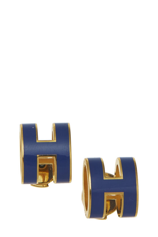 Gold & Blue "Pop H" Earrings , , large image number 0