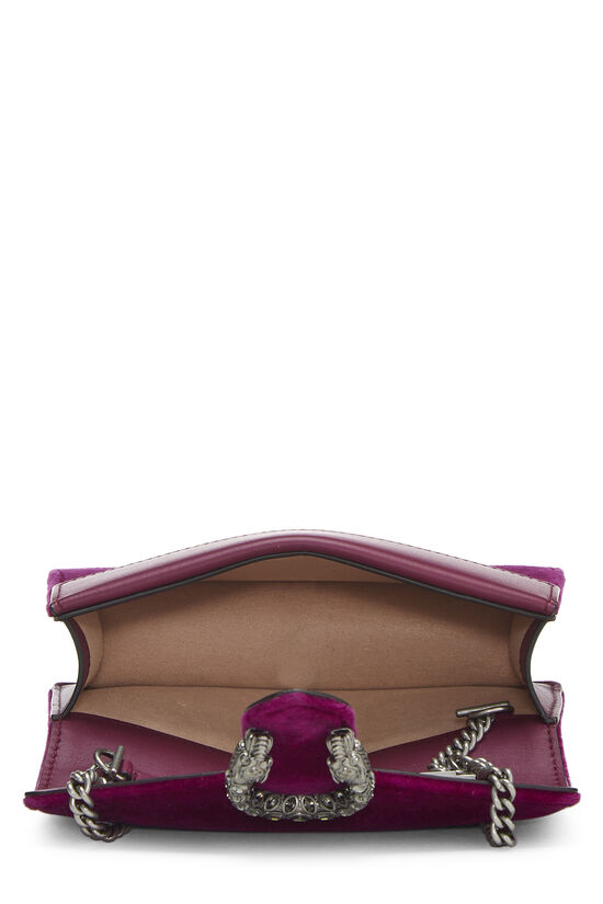 Purple Velvet Dionysus Shoulder Bag Super Mini, , large image number 7