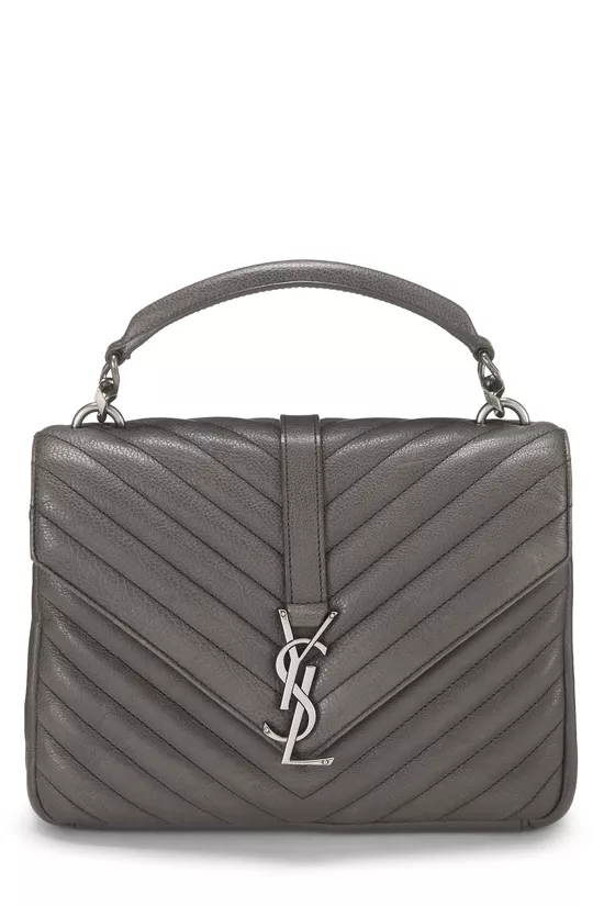 Grey Chevron Leather College Medium, , large image number 0