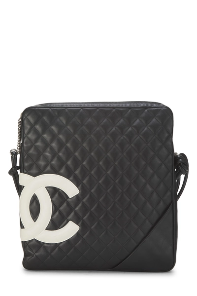 Chanel Black Quilted Calfskin Cambon Messenger Large