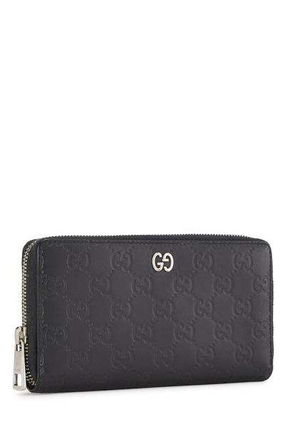 Black Guccissima Zip Around Wallet, , large