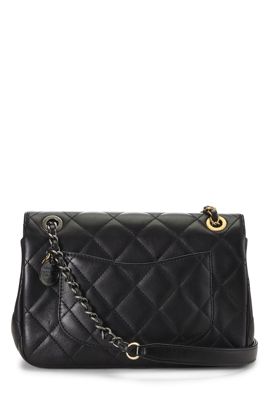 Pre-Owned Black Lambskin Coco Clips Rectangular Flap Small