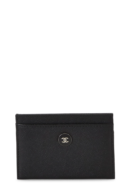Black Quilted Caviar Card Holder, , large image number 0