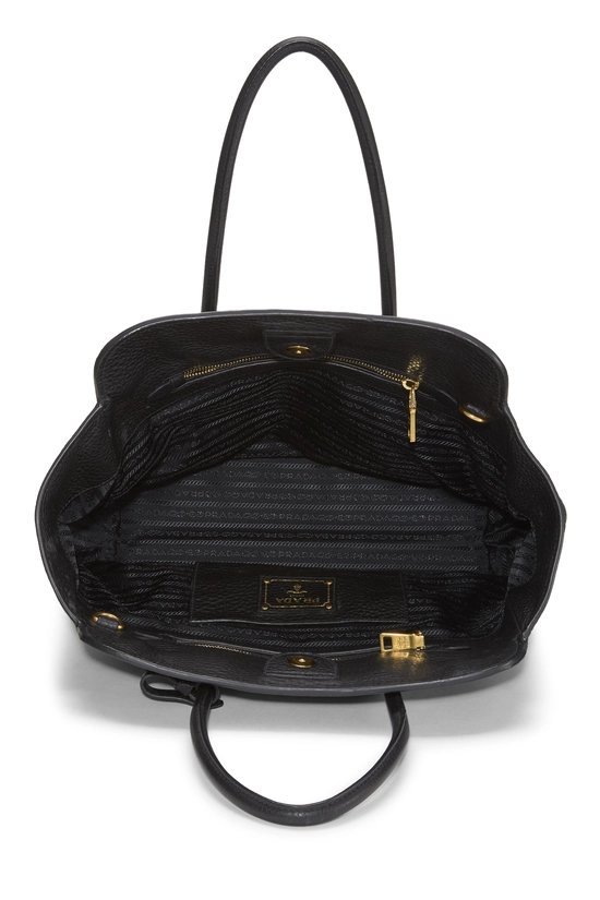 Pre-Owned Black Vitello Daino Convertible Top Handle Bag QNB28N3PKB00H
